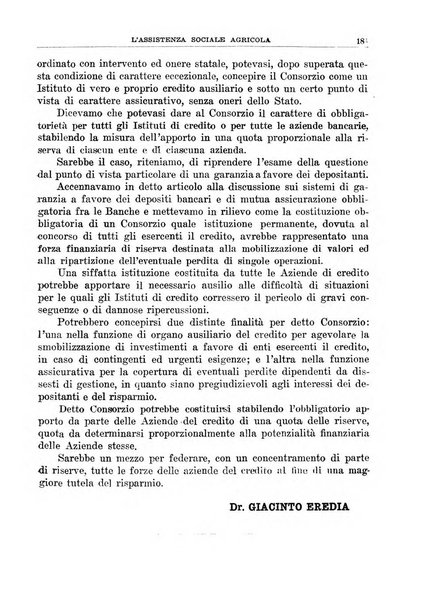 L'assistenza sociale agricola rivista mensile di infortunistica e assistenza sociale