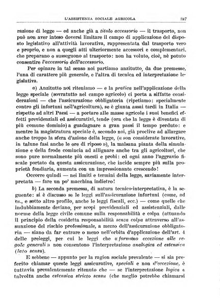 L'assistenza sociale agricola rivista mensile di infortunistica e assistenza sociale