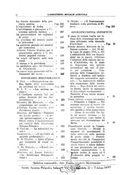 L'assistenza sociale agricola rivista mensile di infortunistica e assistenza sociale