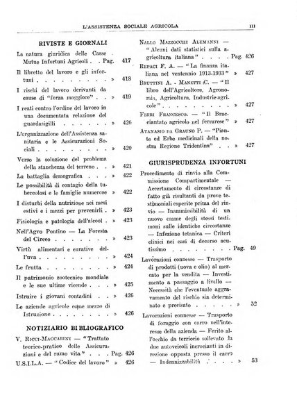 L'assistenza sociale agricola rivista mensile di infortunistica e assistenza sociale