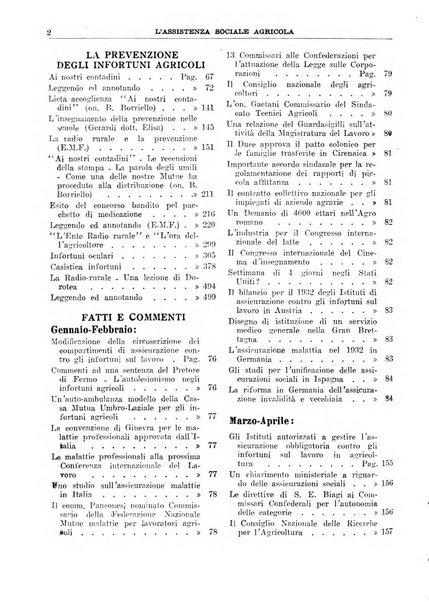 L'assistenza sociale agricola rivista mensile di infortunistica e assistenza sociale