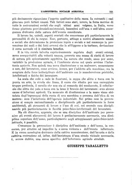 L'assistenza sociale agricola rivista mensile di infortunistica e assistenza sociale