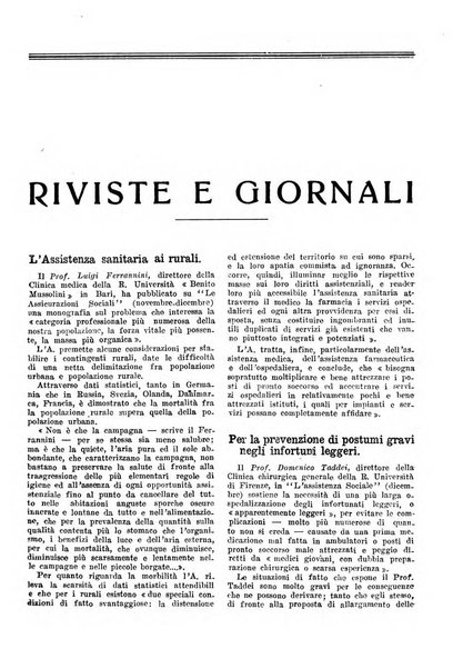 L'assistenza sociale agricola rivista mensile di infortunistica e assistenza sociale