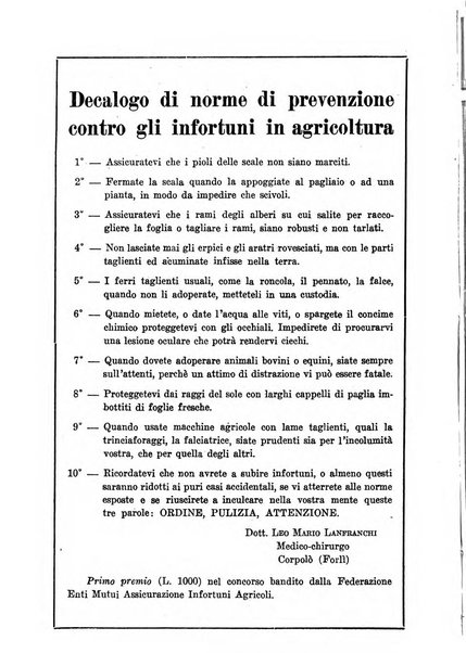 L'assistenza sociale agricola rivista mensile di infortunistica e assistenza sociale