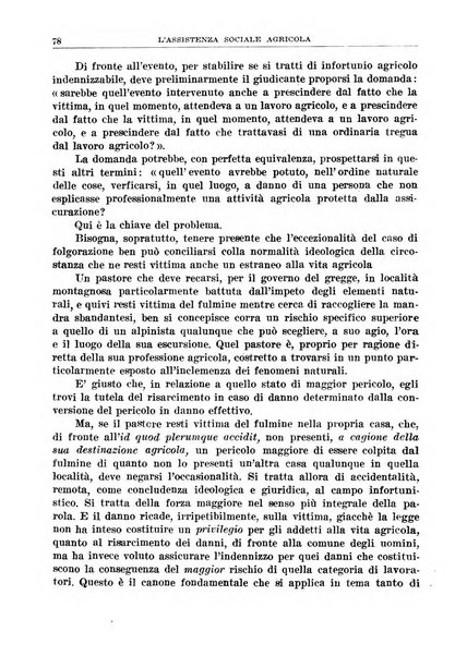 L'assistenza sociale agricola rivista mensile di infortunistica e assistenza sociale