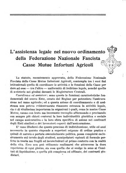 L'assistenza sociale agricola rivista mensile di infortunistica e assistenza sociale