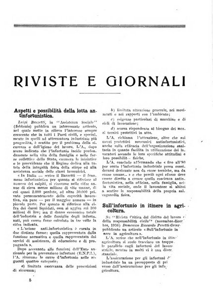 L'assistenza sociale agricola rivista mensile di infortunistica e assistenza sociale