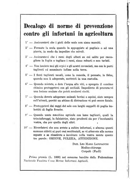 L'assistenza sociale agricola rivista mensile di infortunistica e assistenza sociale