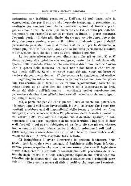 L'assistenza sociale agricola rivista mensile di infortunistica e assistenza sociale