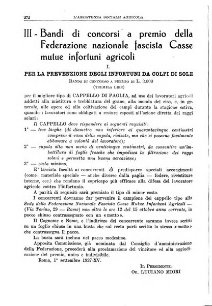 L'assistenza sociale agricola rivista mensile di infortunistica e assistenza sociale