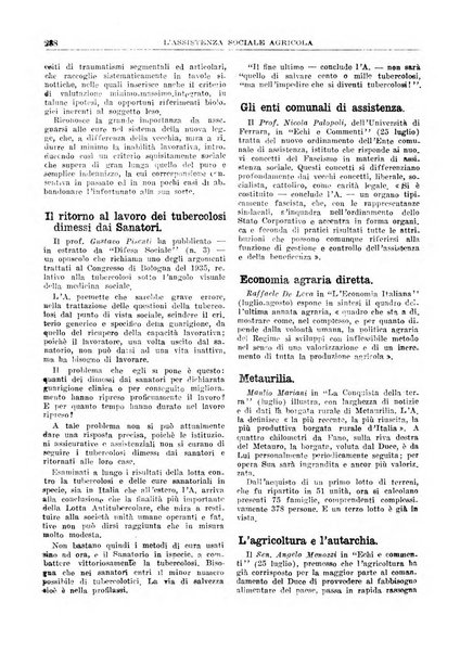 L'assistenza sociale agricola rivista mensile di infortunistica e assistenza sociale