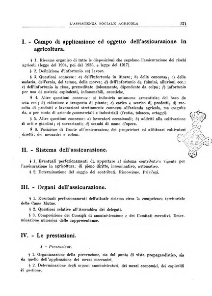 L'assistenza sociale agricola rivista mensile di infortunistica e assistenza sociale