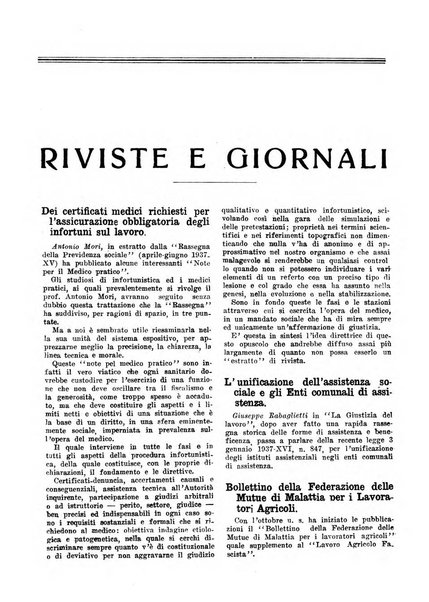 L'assistenza sociale agricola rivista mensile di infortunistica e assistenza sociale