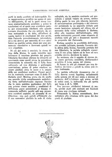 L'assistenza sociale agricola rivista mensile di infortunistica e assistenza sociale