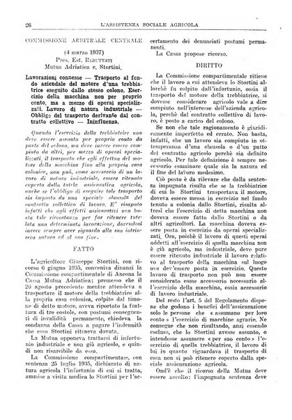 L'assistenza sociale agricola rivista mensile di infortunistica e assistenza sociale