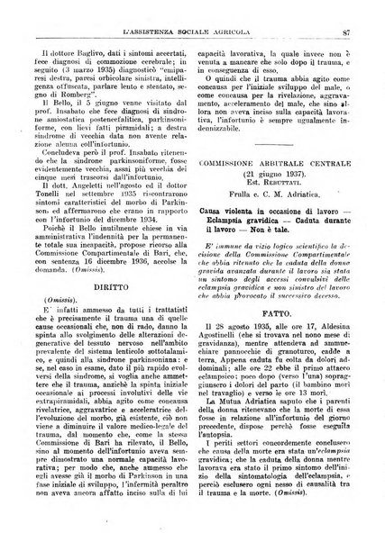 L'assistenza sociale agricola rivista mensile di infortunistica e assistenza sociale