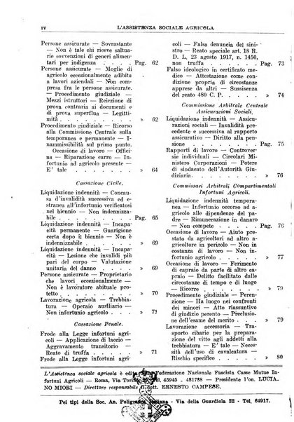 L'assistenza sociale agricola rivista mensile di infortunistica e assistenza sociale