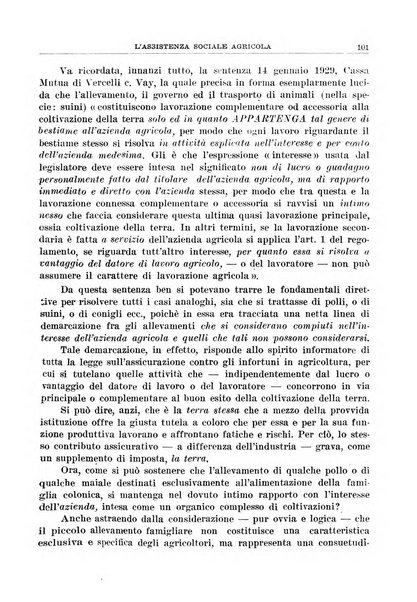 L'assistenza sociale agricola rivista mensile di infortunistica e assistenza sociale