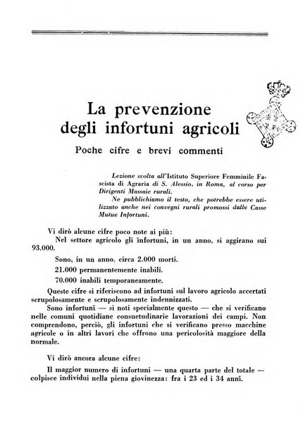 L'assistenza sociale agricola rivista mensile di infortunistica e assistenza sociale