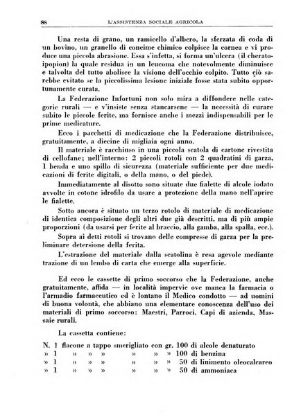 L'assistenza sociale agricola rivista mensile di infortunistica e assistenza sociale