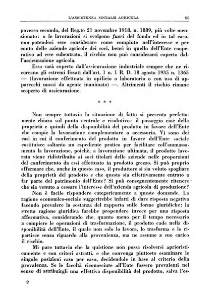 L'assistenza sociale agricola rivista mensile di infortunistica e assistenza sociale