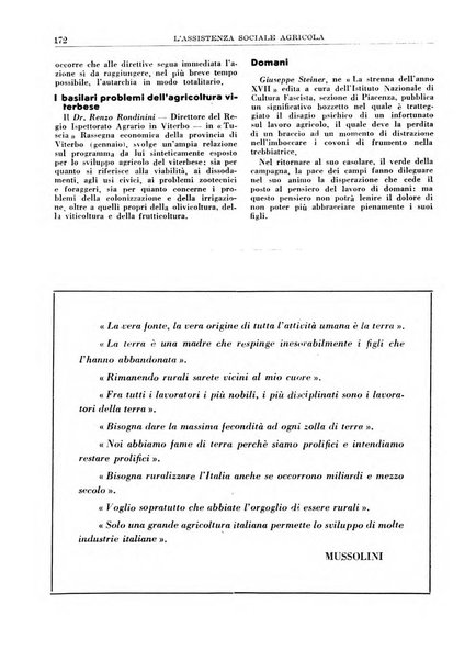 L'assistenza sociale agricola rivista mensile di infortunistica e assistenza sociale