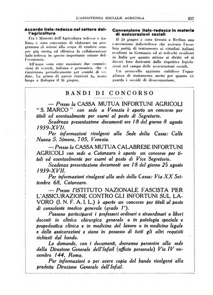 L'assistenza sociale agricola rivista mensile di infortunistica e assistenza sociale