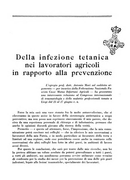 L'assistenza sociale agricola rivista mensile di infortunistica e assistenza sociale