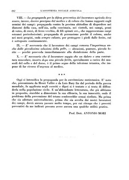 L'assistenza sociale agricola rivista mensile di infortunistica e assistenza sociale