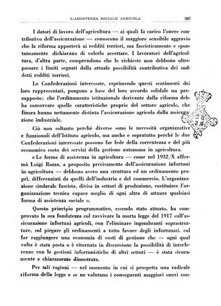 L'assistenza sociale agricola rivista mensile di infortunistica e assistenza sociale