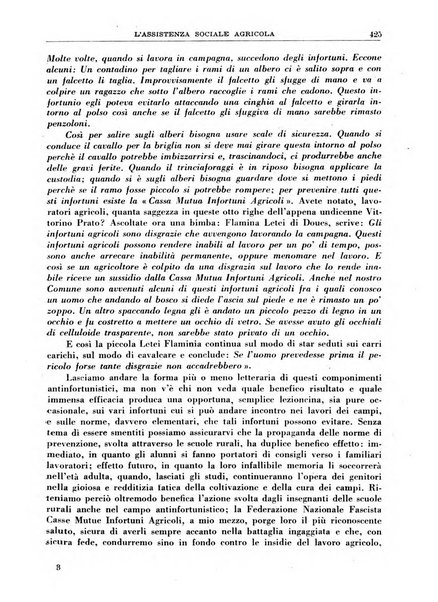 L'assistenza sociale agricola rivista mensile di infortunistica e assistenza sociale