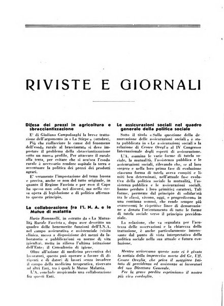 L'assistenza sociale agricola rivista mensile di infortunistica e assistenza sociale