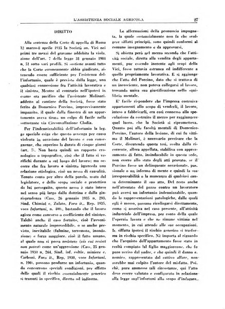 L'assistenza sociale agricola rivista mensile di infortunistica e assistenza sociale