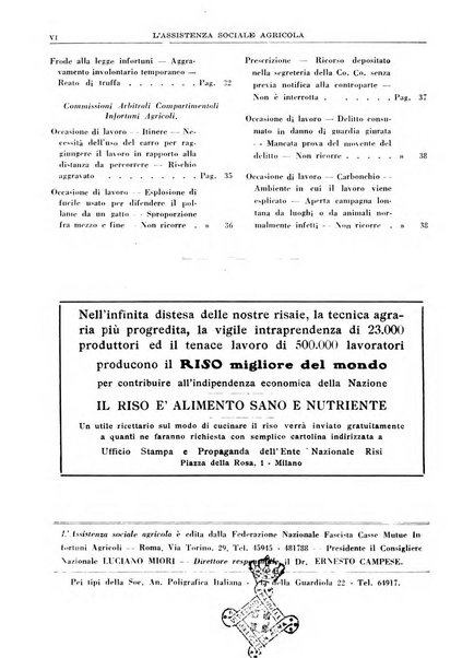 L'assistenza sociale agricola rivista mensile di infortunistica e assistenza sociale