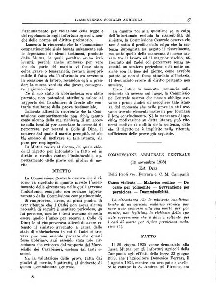 L'assistenza sociale agricola rivista mensile di infortunistica e assistenza sociale