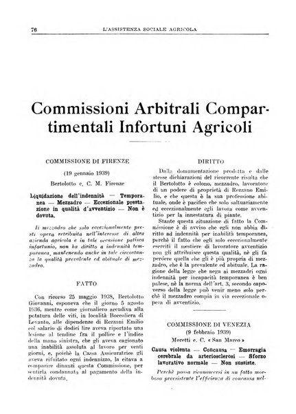 L'assistenza sociale agricola rivista mensile di infortunistica e assistenza sociale