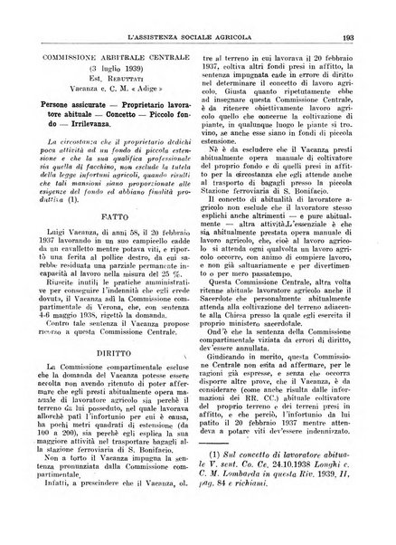 L'assistenza sociale agricola rivista mensile di infortunistica e assistenza sociale