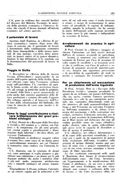 L'assistenza sociale agricola rivista mensile di infortunistica e assistenza sociale