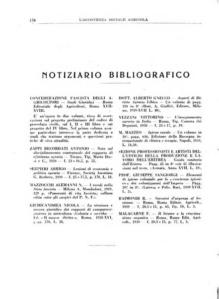 L'assistenza sociale agricola rivista mensile di infortunistica e assistenza sociale