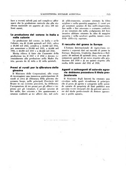 L'assistenza sociale agricola rivista mensile di infortunistica e assistenza sociale