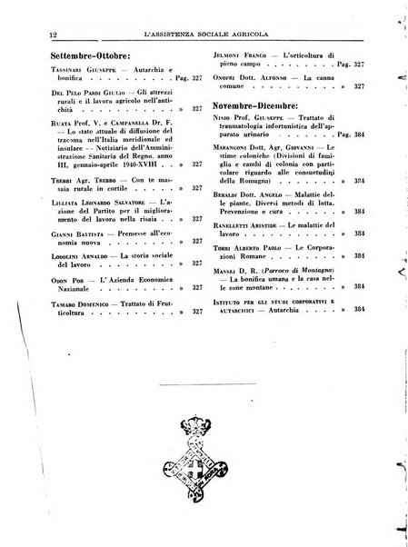 L'assistenza sociale agricola rivista mensile di infortunistica e assistenza sociale