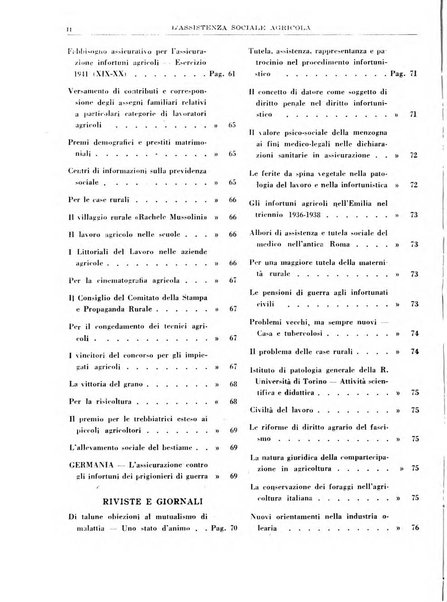 L'assistenza sociale agricola rivista mensile di infortunistica e assistenza sociale