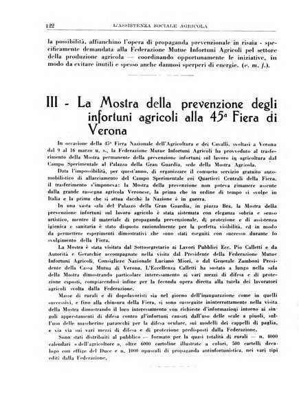 L'assistenza sociale agricola rivista mensile di infortunistica e assistenza sociale