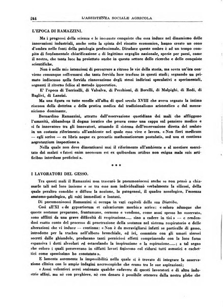 L'assistenza sociale agricola rivista mensile di infortunistica e assistenza sociale