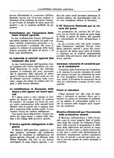 L'assistenza sociale agricola rivista mensile di infortunistica e assistenza sociale