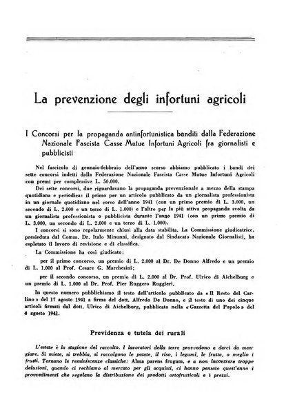 L'assistenza sociale agricola rivista mensile di infortunistica e assistenza sociale