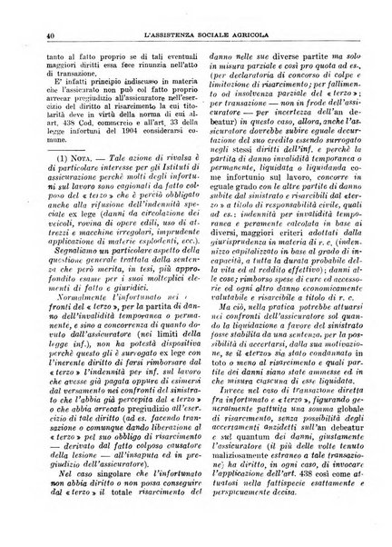 L'assistenza sociale agricola rivista mensile di infortunistica e assistenza sociale