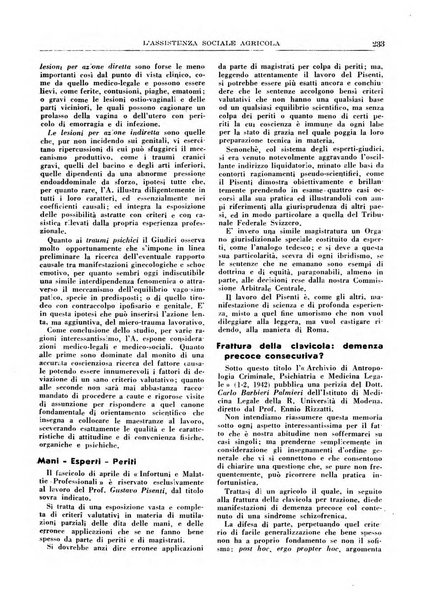 L'assistenza sociale agricola rivista mensile di infortunistica e assistenza sociale