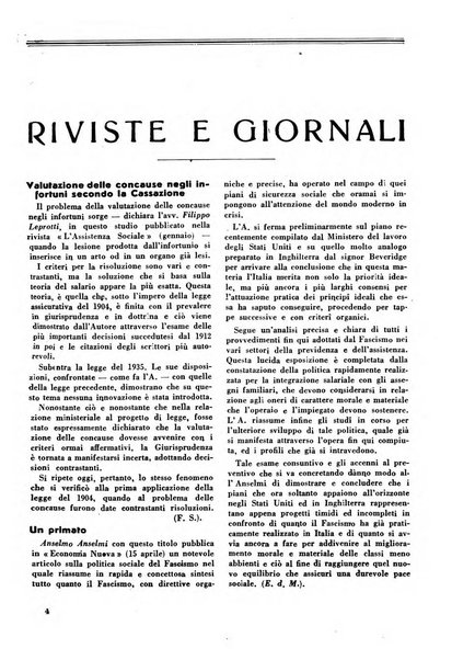 L'assistenza sociale agricola rivista mensile di infortunistica e assistenza sociale