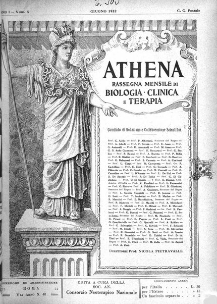 Athena rassegna mensile di biologia, clinica e terapia